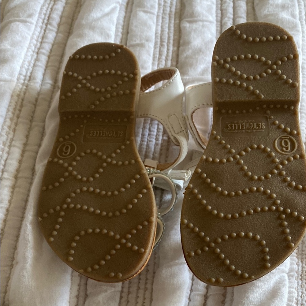 White Rhinestone Kids Sandals - Picture 3 of 3